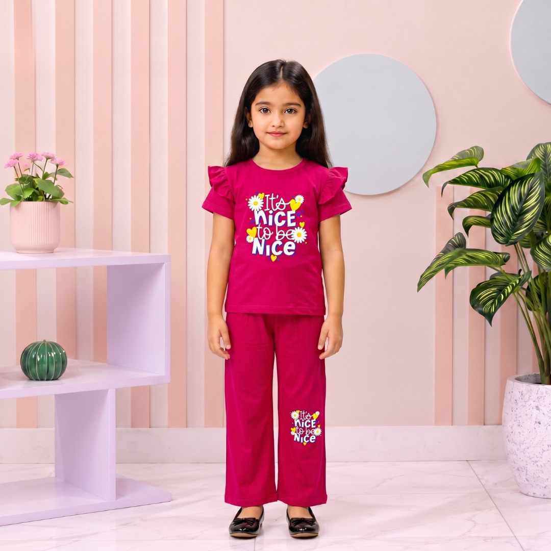 Girls T-Shirt & Long Pant Set
