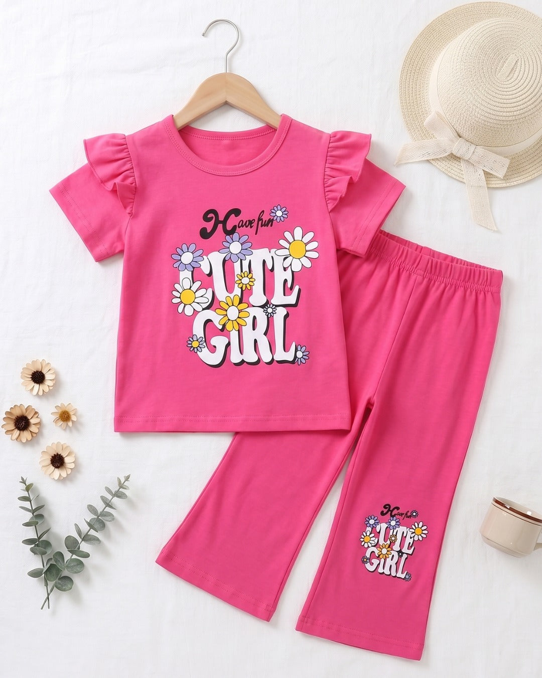 Girls T-Shirt & Long Pant Set