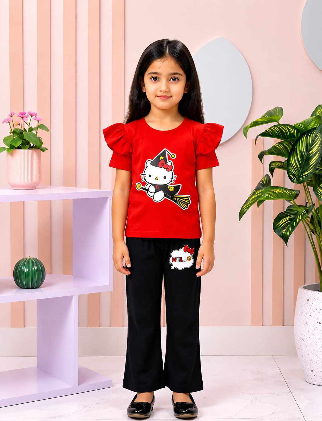 Girls T-Shirt & Long Pant Set