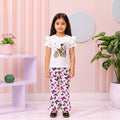 White cycle butterfly girl T-shirt --Long Pant Sets