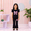 Black,Pink Leopard Beni girl T-shirt --Long Pant Sets