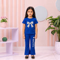 Blue Leopard Ban girl T-shirt --Long Pant Sets