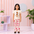White Rose Doll girl T-shirt --Long Pant Sets