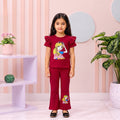 Pink Golden Hair Barbie girl T-shirt --Long Pant Sets