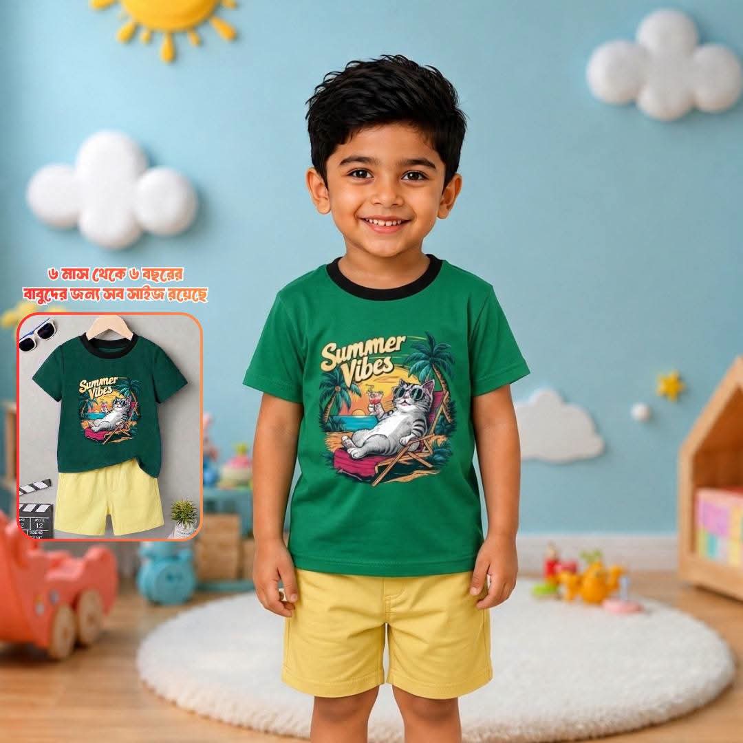 Summer Vibes Casual T-Shirt Shorts Cotton Set