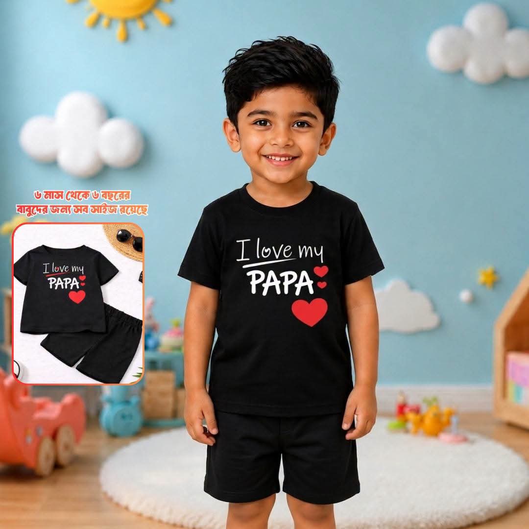 Classic Papa Print Cotton Summer Co-Ord Set