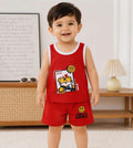 Crimson Athletic Tiger Graphic Cotton Tank Set