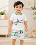 Prehistoric Explorer Striped Shorts Cotton Co-Ord Set