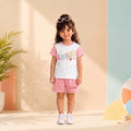 Blushing Pastel Heart Graphic Cotton Shorts Set