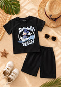Surf Safari Cartoon Mouse Cotton Shorts Set