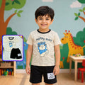 Happy Teddy Monogram Pattern Boys Summer outfit