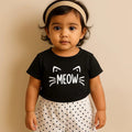 Midnight Feline Polka Dot Girls Co-Ord Set