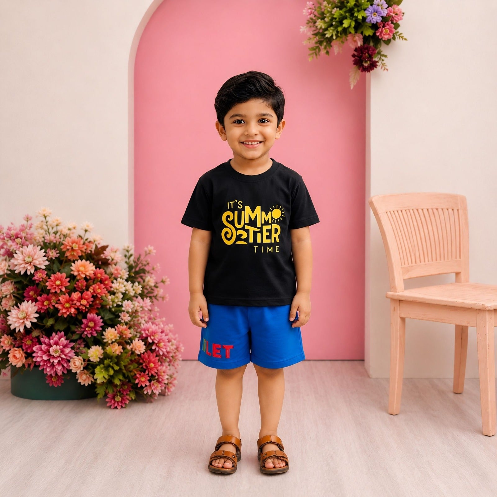 Golden Solstice Horizon Minimalist Boys Loungewear Set