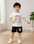 Whimsical Rainbow Bunny Playground Kids Casual Set