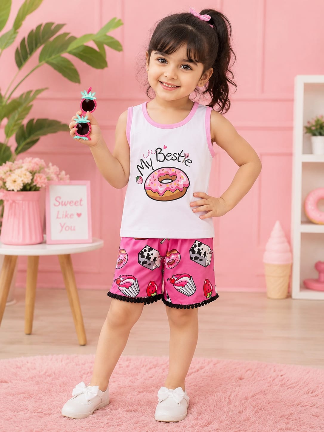 Sweet Confectionery Donut Girls Luxury Lounge Set