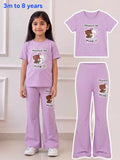 Lilac Dream Cuddle Bears Flared Kids Outfit