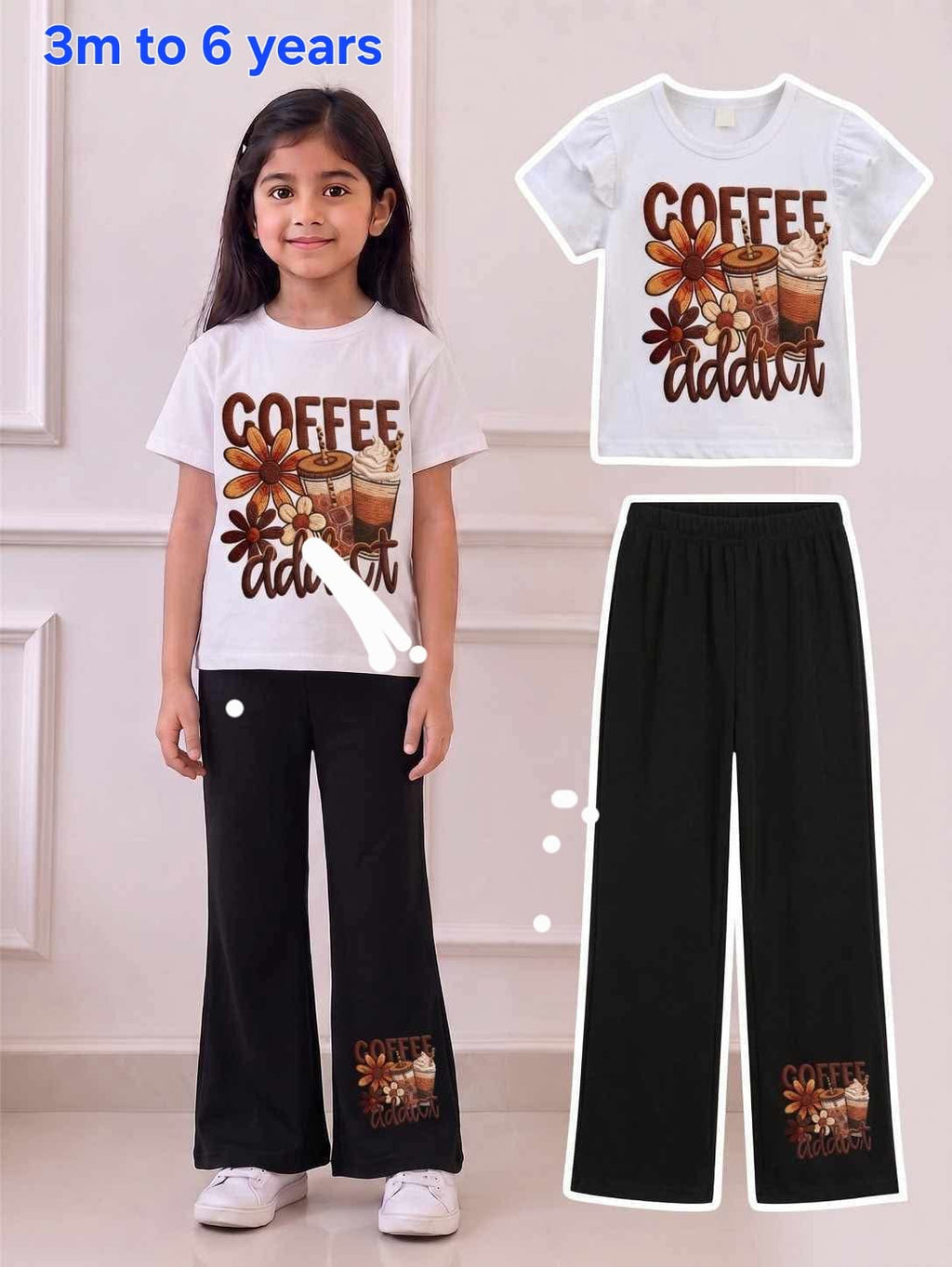Roasted Espresso Retro Floral Wide Leg Outfit