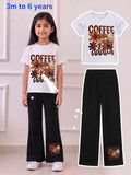Roasted Espresso Retro Floral Wide Leg Outfit