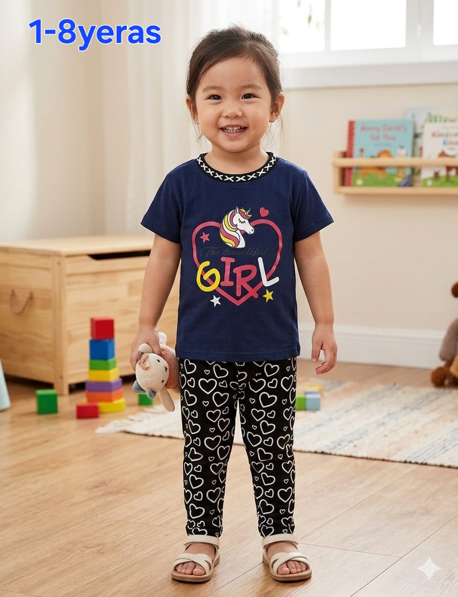 Indigo Unicorn Heart Premium Monochromatic Kids Set