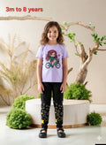 Lavender Starry Bicycle Adventure Cotton Set