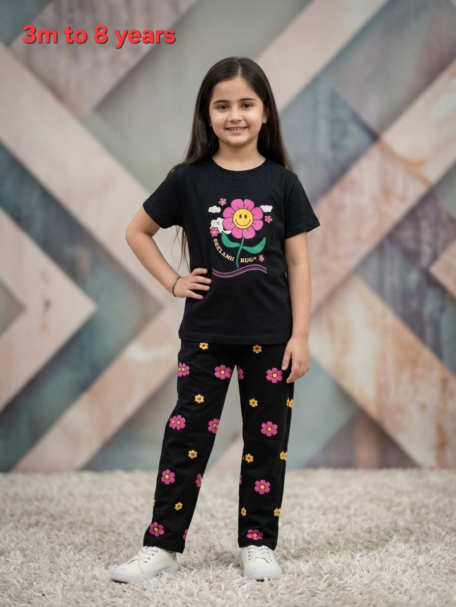 Dusk Retro Smiley Floral Casual Kids Outfit