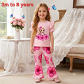 Blush Tropical Hibiscus Flutter sleeve Girls Set