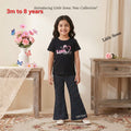 Midnight Blossom Heart Premium Cotton Kids Set