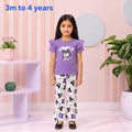 Premium Girls Lavender Cartoon Jester Flutter Sleeve Outfit