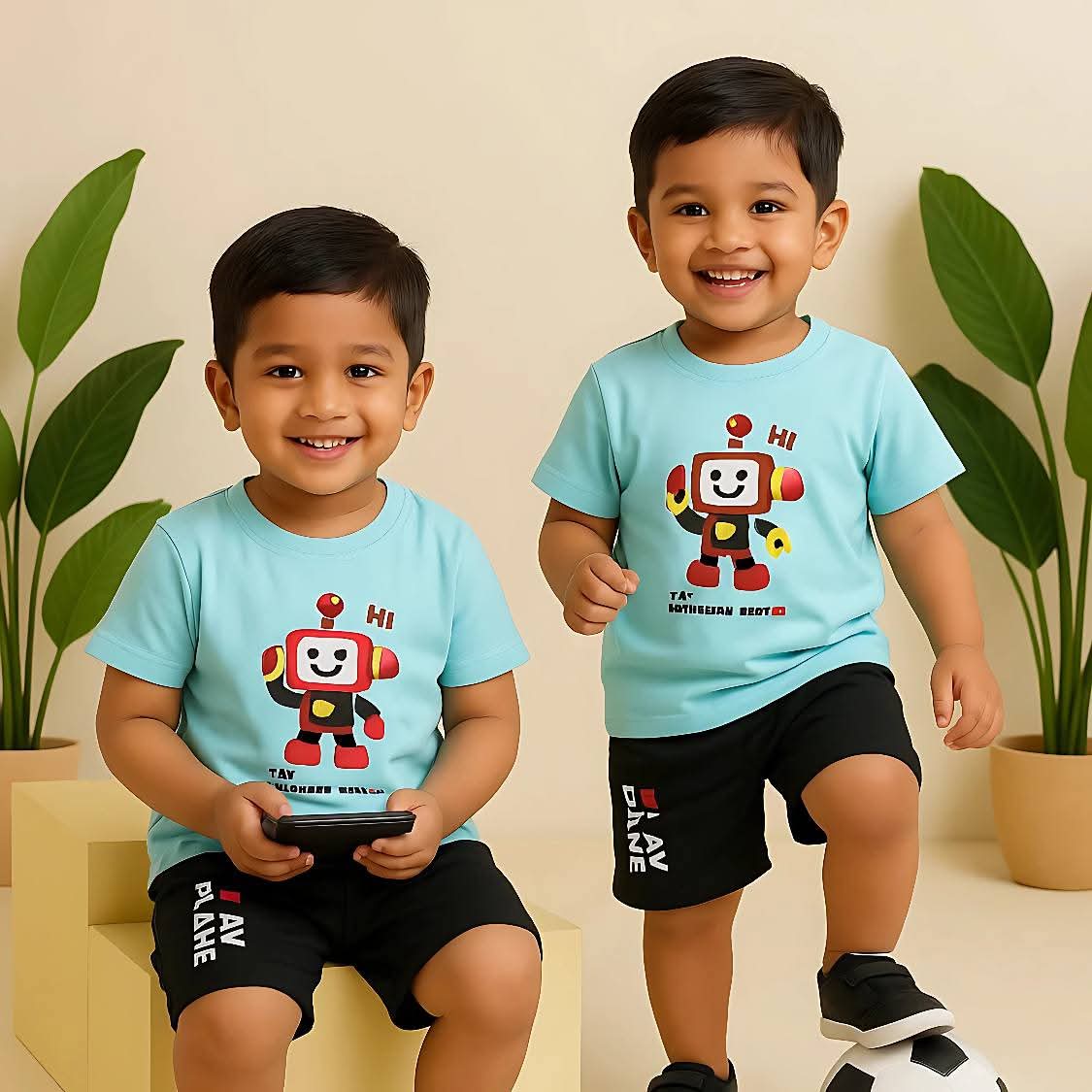 Cyber Robot Tomorrowland Aqua Boys Co-Ord Set