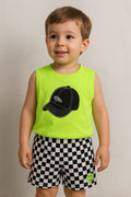 neon cap checkered