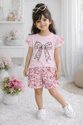 pink floral bow