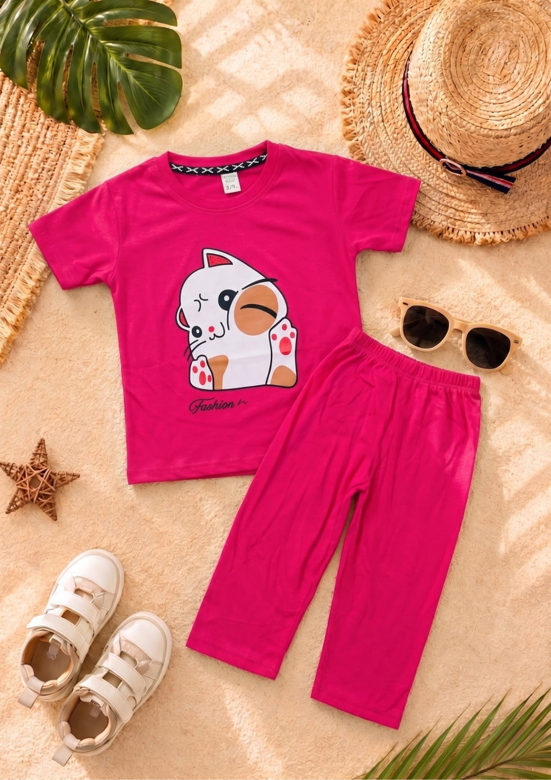 Pink Khorgosh girl T-shirt --Long Pant Sets