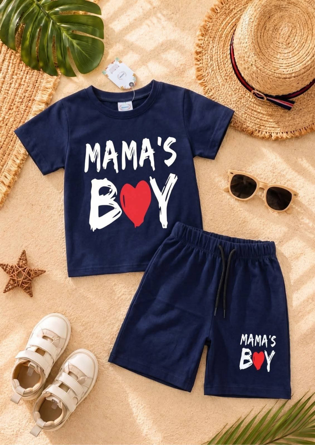 Sweet Crimson Heart Monochrome Boys Loungewear Set