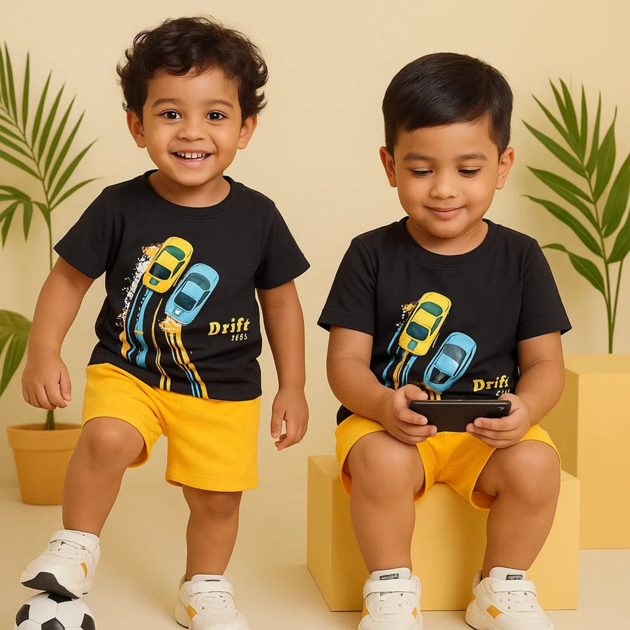 Turbo Drift Raceway Boys Cotton Summer Outfit